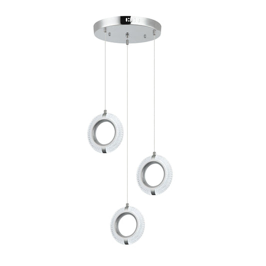 COLGANTE CROMO DE 3 ANILLOS CRAQUELADOS