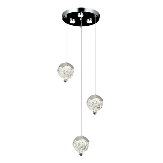 LAMPARA DE 3 LUCES CRISTAL CRAQUELADO