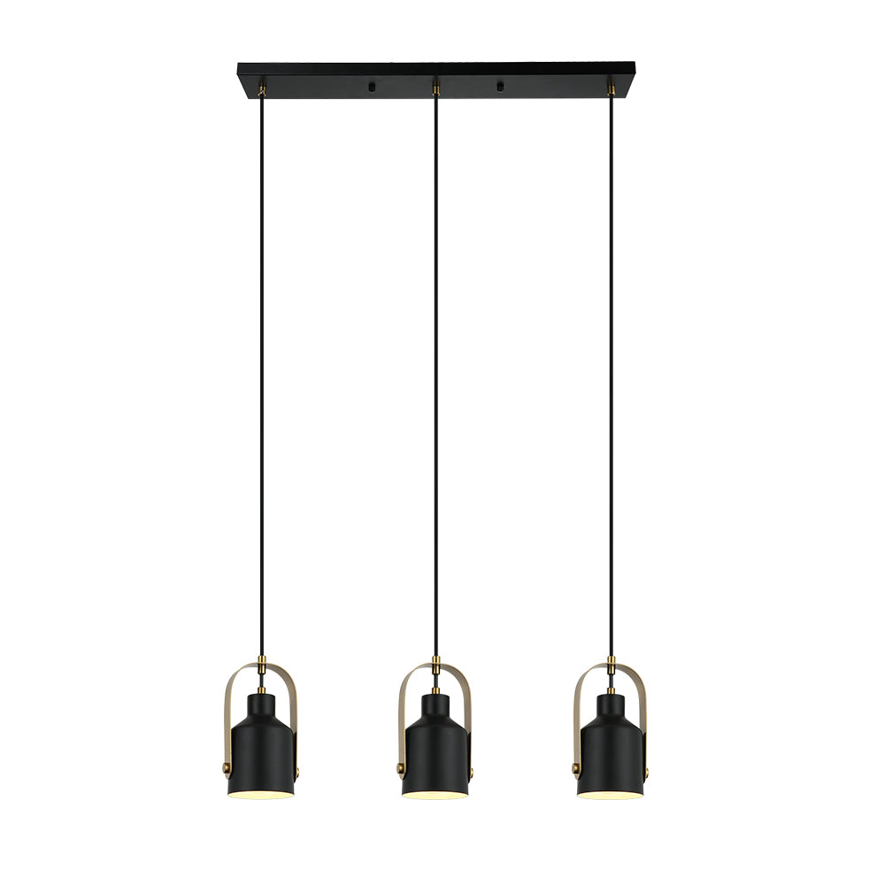 LAMPARA COLGANTE 3 LUCES NEGRA DIRIGIBLE