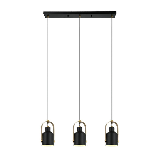 LAMPARA COLGANTE 3 LUCES NEGRA DIRIGIBLE